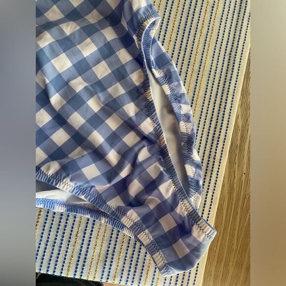 J. CREW Swimsuit Womens Size 4 Gingham Check White And Light Blue One Piece - Picture 12 of 13